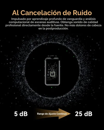 Vista 3 de Micrófono inalámbrico Hollyland Lark MAX 2 para iPhone/Cámara/Android, cancelación de ruido AI, audio de 32 bits de cadena completa, rango de 1115