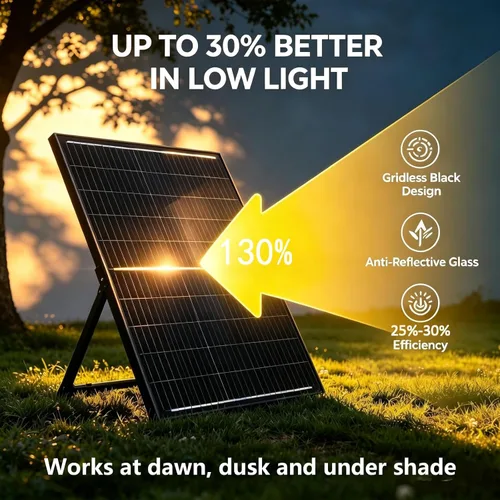 Vista 8 de Cargador de batería solar 25W 12V, kit de panel solar resistente para RV