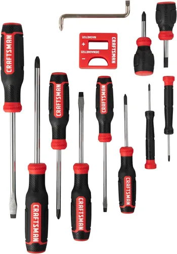 Vista 4 de CRAFTSMAN Juego de destornilladores, 12 piezas, incluye destornilladores de cabeza plana y Phillips, compensación, magnetizador/desmagnetizador