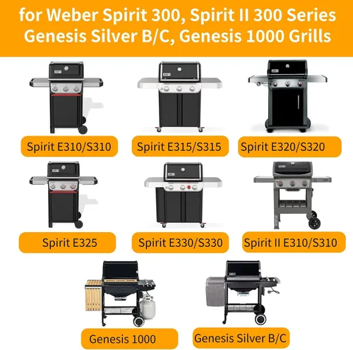 Vista 3 de Hongso Rejillas de parrilla de acero inoxidable SUS304 de 17.5" para Weber Spirit E-310, Weber Spirit 300 y GS4 II 300 Series E & S 310 320 330