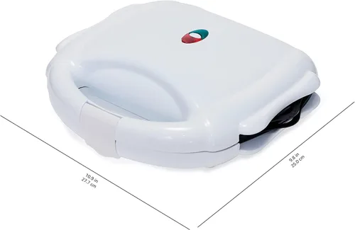 Vista 7 de Amazon Basics Wafflera, Sandwichera y Parrilla 3 en 1 Blanca, 700W