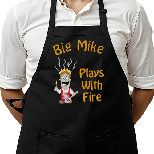 Vista 16 de Delantal de chef personalizado para hombres, diseño bordado personalizado, cocina profesional, barbacoa, parrilla, para papá, decorado en Estados