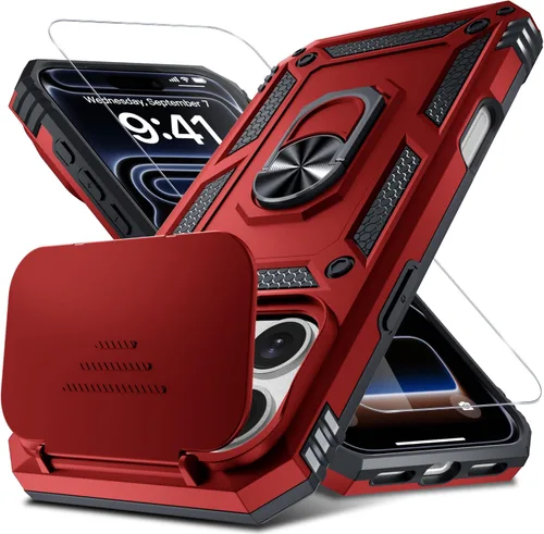 Vista 79 de Janmitta Funda para iPhone 8 Plus/7 Plus/6 Plus, Cubierta de Teléfono con Cubierta Deslizante Integrada para Lente de Cámara + Protector