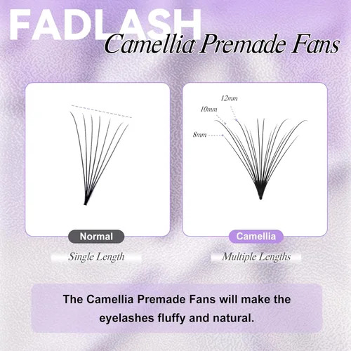 Vista 60 de FADLASH Extensiones de pestañas postizas en abanico con base puntiaguda 10D, extensiones de pestañas postizas de tallo medio, extensiones