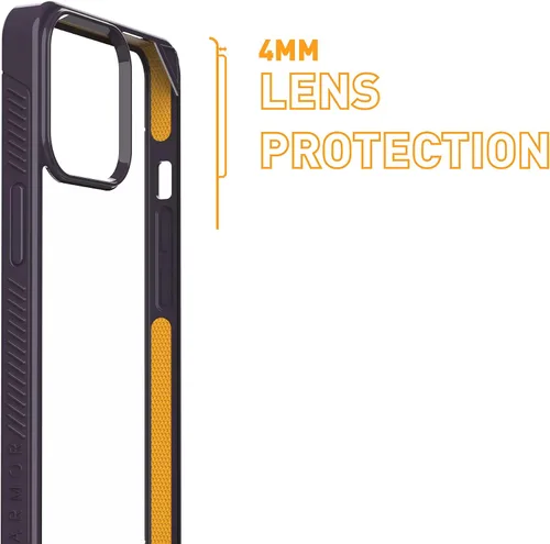 Vista 6 de Armor Funda Signature para iPhone 14 Pro (morado sombra con cinta naranja)