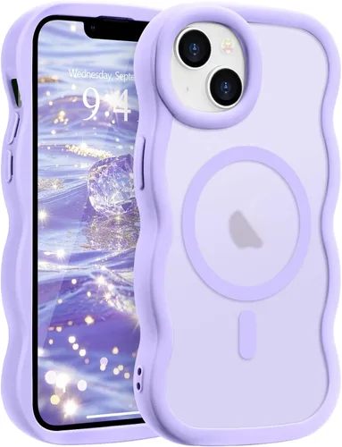 Vista 98 de Pepmune - Funda para iPhone 12 Pro Max con marco ondulado y estructura rígida, color mate claro, cubierta trasera unisex, compatible con Magsafe