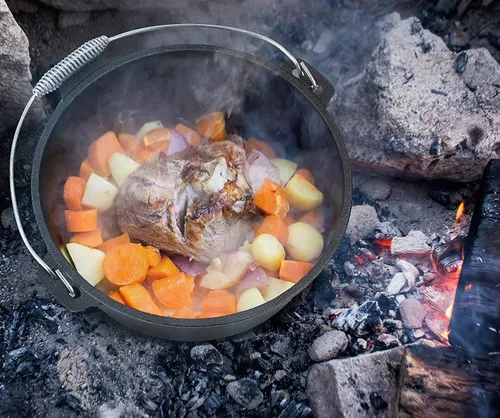 Vista 6 de Cuisiland Horno holandés de hierro fundido de 16 cuartos con tapa de labio