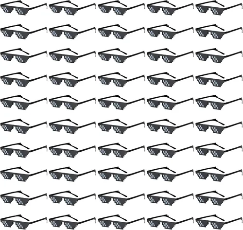 Vista 7 de YQVIE Paquete de 50/100 lentes Thug Life a granel para adultos, 8 bits, mosaico pixelado, para jugadores, MLG Photo Props