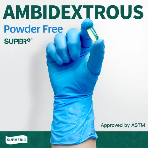 Vista 3 de Supmedic Vinyl Disposable Exam Gloves, 4Mil Powder-Free Latex-Free Food Grade Cooking Cleaning Medical Glove Blue 100&1000 Ct