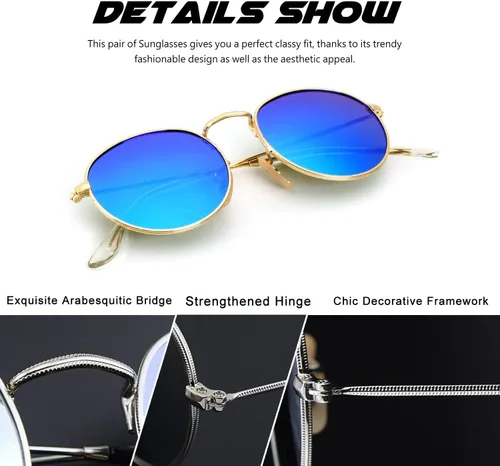 Vista 26 de CGID Gafas de sol unisex polarizadas redondas E01 Lennon
