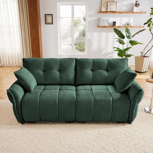 Vista 46 de Leyu&Hafort Sofá modular seccional, sofá modular Cloud con asiento profundo, moderno sofá modular con otomana móvil, sofá de felpilla con almohadas