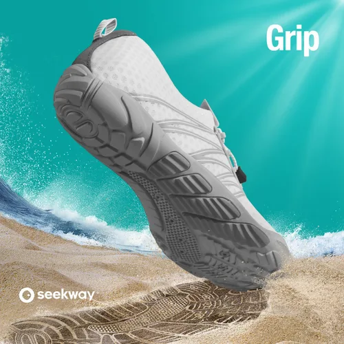 Vista 6 de SEEKWAY - Zapatos para usar en agua para adultos, unisex, tipo calcetín, de secado rápido, que brindan sensación de pies descalzos para la playa