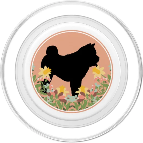 Vista 2 de Chow Chow - Dog Mom Dad Floral Flower Pink Cute PopSockets MagSafe PopGrip for iPhone