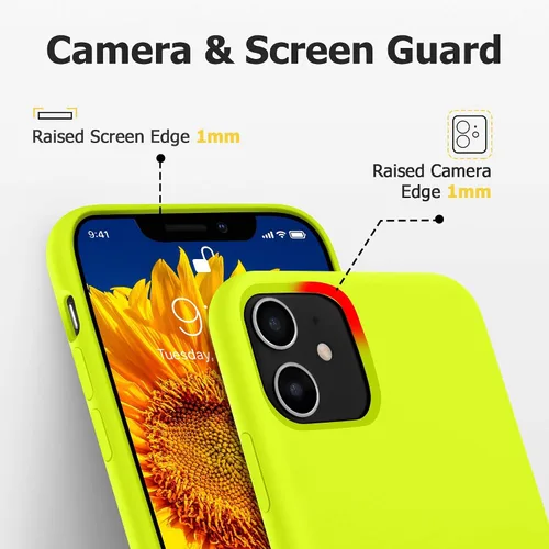 Vista 5 de JELE Funda a prueba de golpes diseñada para iPhone 11, funda de teléfono de silicona líquida con [forro de microfibra suave antiarañazos]