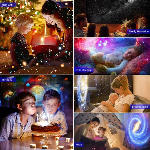 Vista 6 de Galaxy Projector for Bedroom,Planetarium Star Projector,Ultra Clear Galaxy Night Light with 4K Replaceable 13 Galaxy Discs 360 Degree Rotation Real