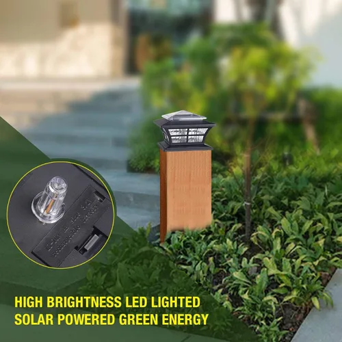 Vista 5 de KS4103QTX2 - Luces solares para tapa de poste de 4 x 4 pulgadas para postes de madera, paquete de 2