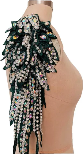 Vista 12 de Hecho a mano de 18 colores para coser diamantes de imitación de perlas de encaje apliques de perlas para coser a mano, parches para accesorios