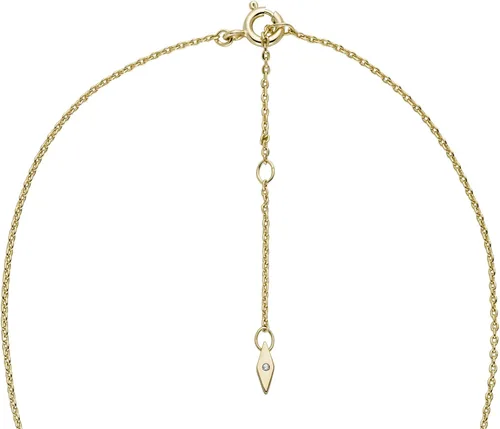 Vista 4 de Fossil - Collar con colgante de acero inoxidable en tono dorado para mujer