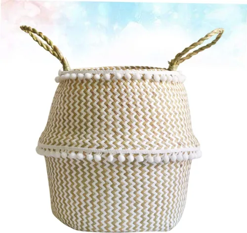Vista 5 de Cesta de almacenamiento de mantas, cesta de lavandería, cesta decorativa tejida, cesta de almacenamiento, cesta de ropa, cesta de habitación, cesta