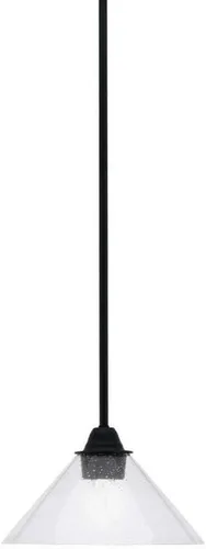 Vista 99 de Toltec Lighting Paramount - Mini colgante de 1 luz en acabado negro mate con cristal de arte perla de 7 pulgadas y estilo negro