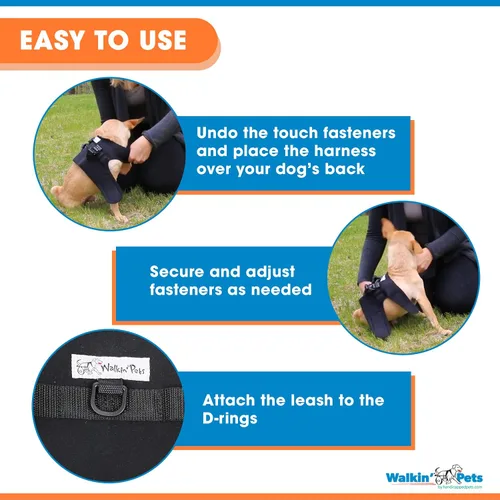 Vista 5 de Arnés delantero para perro Arnés sin tirones Diseñado para perros pequeños con pechos anchos Compatible con silla de ruedas para perros