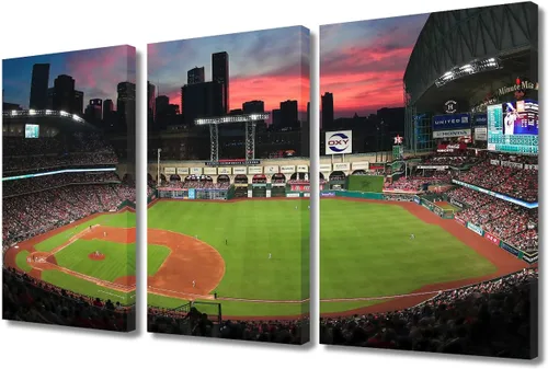 Vista 105 de TUMOVO Arte de pared en lienzo para estadio deportivo, arte de pared de campo Wrigley en Chicago, pinturas de Chicago, impresiones sobre lienzo