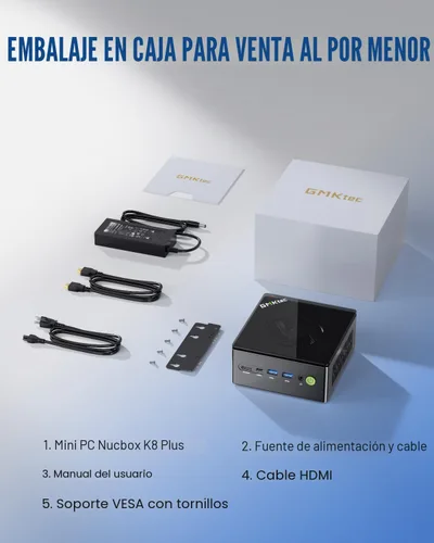 Vista 9 de GMKtec K8 Plus Gaming Mini PC AMD Ryzen 7 8845HS 32GB Dual DDR5 512GB SSD