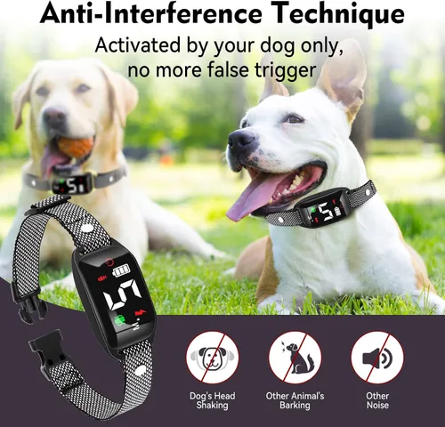 Vista 4 de Collar de entrenamiento antiladridos – choque de vibración de pitido, recargable, 5 sensibilidades ajustables, collar inteligente para perros