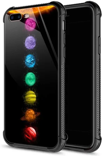 Vista 8 de ZHEGAILIAN Funda compatible con iPhone 7P/8P, AK 47, carcasa de munición para ametralladora AK 47, parte trasera de vidrio templado + funda