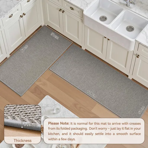 Vista 2 de AMOAMI Alfombras y tapetes de cocina, alfombras de cocina antideslizantes lavables para el piso, alfombra de cocina absorbente de secado rápido