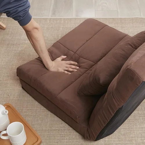 Vista 8 de Anwick Sofá cama y colchón plegable ajustable de 5 posiciones con 1 almohada para dormitorio, sala de estar, balcón