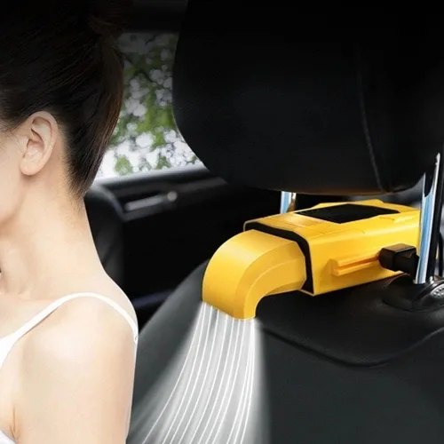 Vista 4 de Ventilador de enfriamiento multifuncional del asiento del coche del vehículo del USB 5V (amarillo)