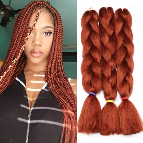 Vista 4 de Extensiones de cabello de trenzas jumbo, 3 unidades, color negro puro, 24 pulgadas, 3.53 oz/unidad para trenzado de caja torcida (1B negro)