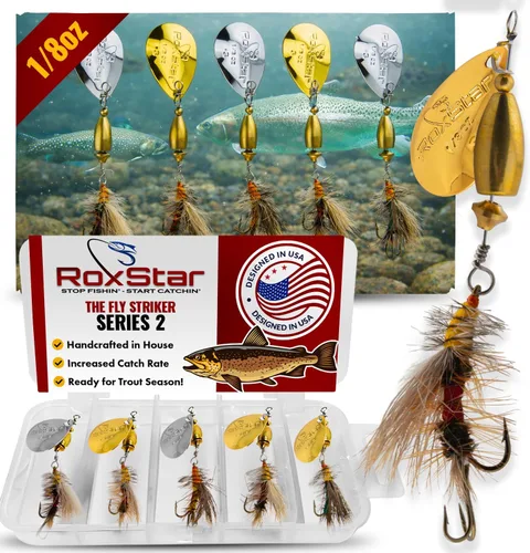 Vista 9 de RoxStar Fly Strikers Proven Nationwide to Out-Fish Any Spinner Hand-Tied in The USA Most Versatile Fishing Spinner Ever! Trout, Bass, Steelhead