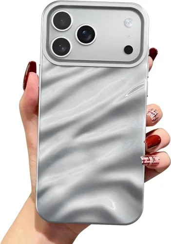 Vista 74 de QLTYPRI Funda compatible con iPhone 11, bonita funda con patrón de ondas de agua para niñas y mujeres, delgada, satinada, brillante, suave, de Beige