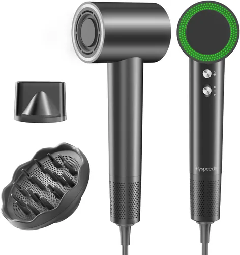 Vista 10 de Secador de pelo con motor de 110000 RPM de alta velocidad de 1400 W para secado rápido de 1 a 5 minutos, 3 niveles de viento caliente/frío y 49 dB