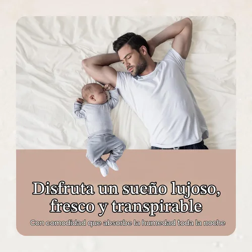 Vista 4 de Protector de colchón orgánico impermeable tamaño individual – Protector de colchón 100% impermeable con protección de triple capa extrasuave