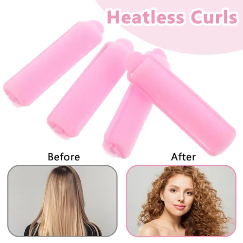Vista 6 de Oruola 14 rodillos de espuma para el cabello, rodillos de pelo de 2.67 pulgadas para dormir, rizadores sin calor para cabello fino y fino, rodillos
