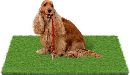Vista 13 de MAYSHINE Césped artificial para perros, césped artificial para interiores y exteriores, tapete para perros con cuchillas suaves, césped artificial