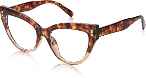 Vista 6 de FEISEDY Gafas de computadora con bloqueo de luz azul de gran tamaño para mujer, marco antifatiga ocular B2323