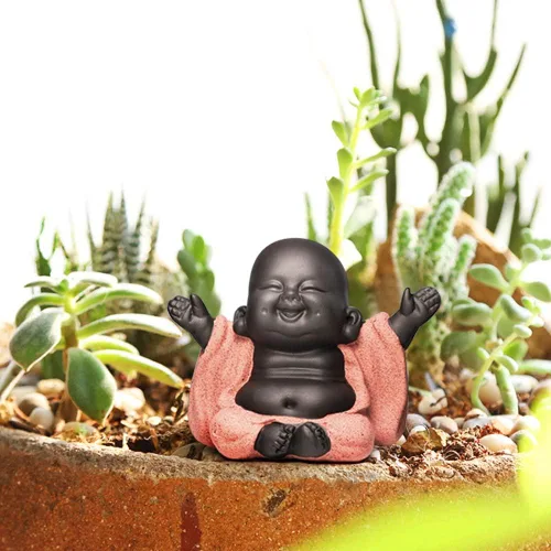 Vista 6 de Kingzhuo Una colección de 3 Budas de Cutie 3 Estilos Encantador Buda sonriente Estatua de Buda sonriente Grandes Detalles Regalo Te Hacer Feliz