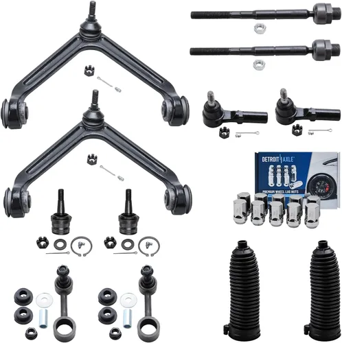 Vista 29 de Detroit Axle - Kit de extremo de 12 piezas para Ford Explorer Mercury Mountaineer 1998-2001 1999 2000, 2 brazos de control delanteros superiores