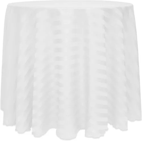 Vista 38 de ULTIMATE TEXTILE Mantel redondo de rayas satinadas de 84 pulgadas color marfil crema