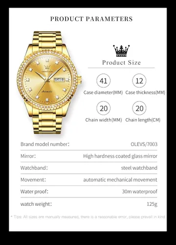 Vista 9 de OLEVS Reloj mecánico para hombre ahueca hacia fuera impermeable reloj de cuerda automático para hombres