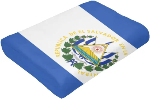Vista 7 de Manta de franela con diseño de bandera de El Salvador, suave y afelpada, acogedora manta de franela para sofá, cálida y decorativa