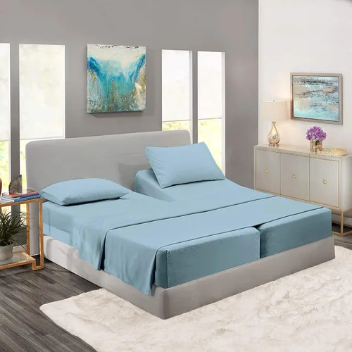 Vista 8 de Rajlinen Split Queen Sheet Sets for Adjustable Beds - Sheets for Sleep Number Bed 15" Deep Pocket - 100% Cotton Split Queen Bed Sheet Set - Split