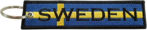 Vista 2 de Bandera de Suecia clave Cadena 100 bordado