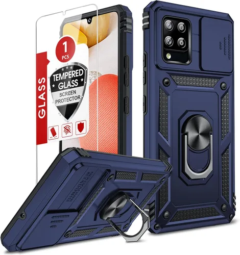 Vista 106 de LeYi Funda para Samsung Galaxy A05 (no compatible con A05S) con protector de pantalla y protector de lente de cámara, funda resistente de grado Negro