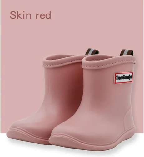 Vista 5 de Botas de lluvia para bebés, botas de lluvia cortas para niños pequeños, fáciles de poner, ligeras e impermeables