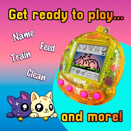 Vista 5 de Giga Pet - Mascota virtual para niños de 5 años en adelante, edición de coleccionista mejorada de los años 90, cuidado de animales para niños